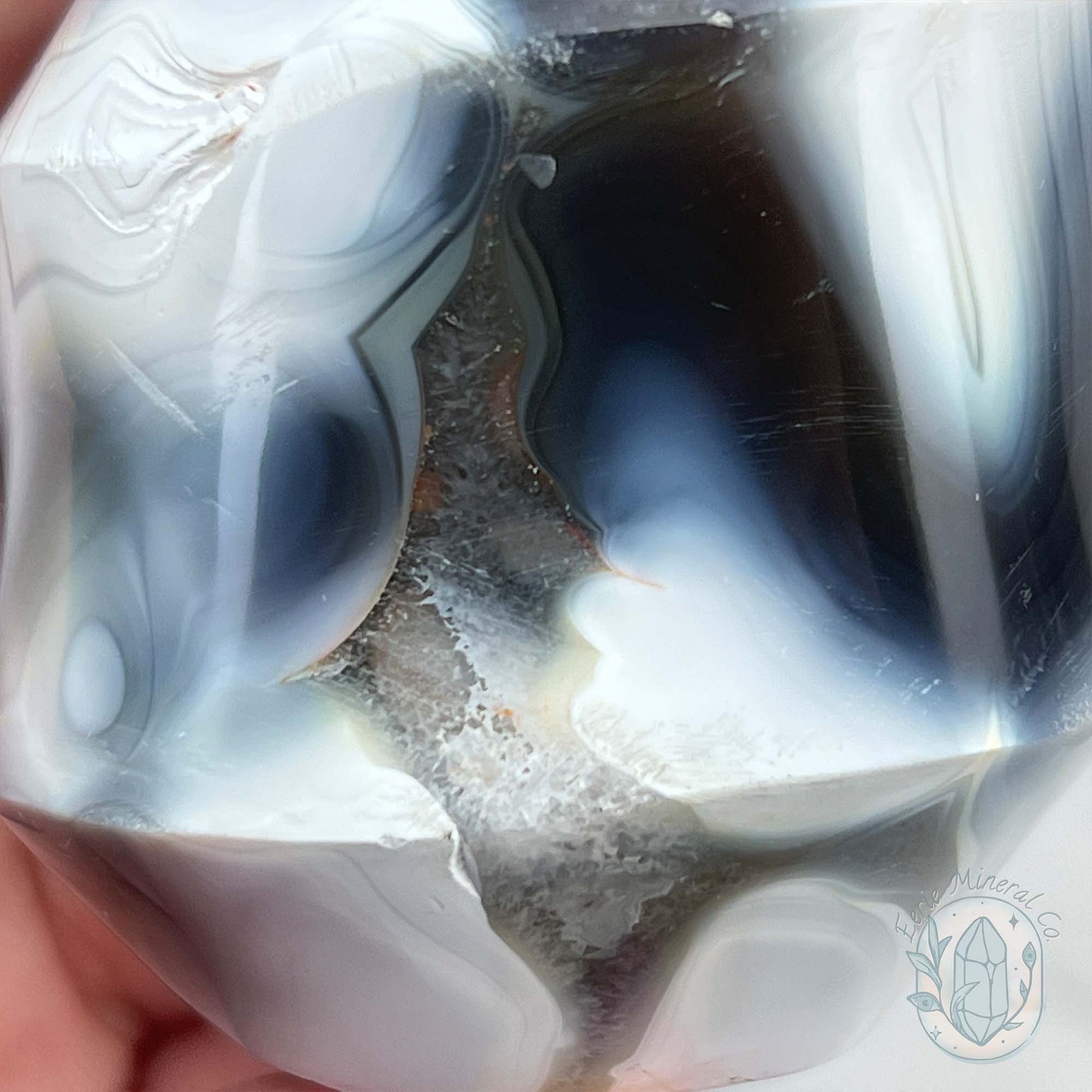 Polished Orca Agate Flame