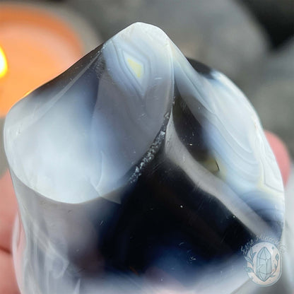 Polished Orca Agate Flame