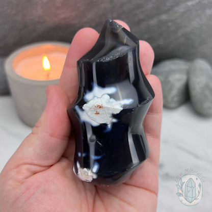Polished Orca Agate Flame