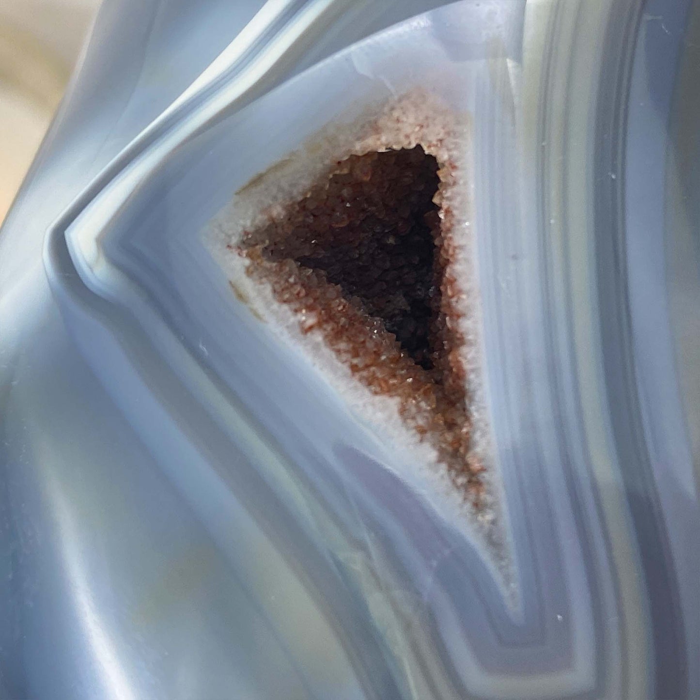 Polished Druzy Orca Agate Flame