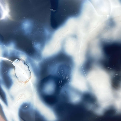 Polished Orca Agate Flame