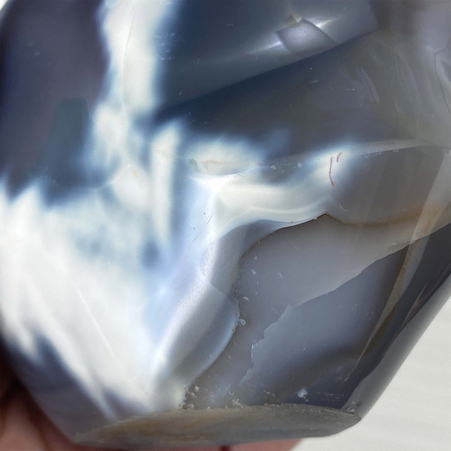 Polished Orca Agate Flame
