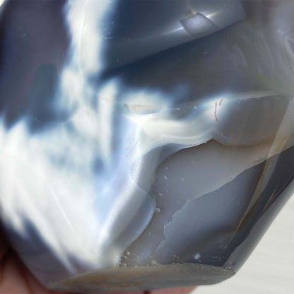 Polished Orca Agate Flame