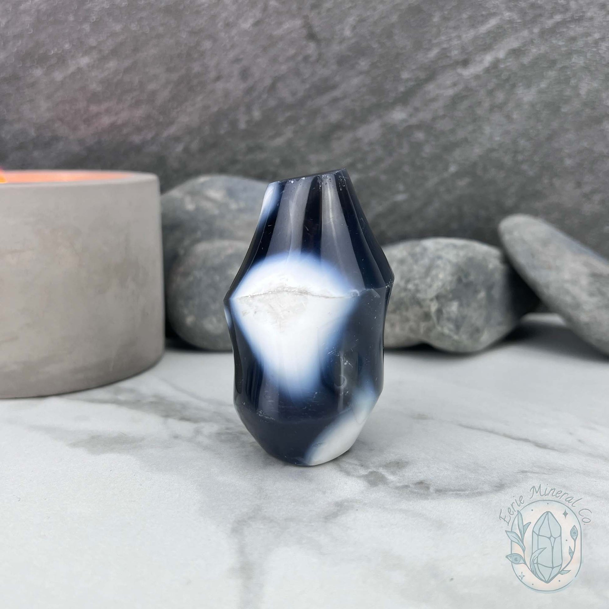 Polished Orca Agate Flame