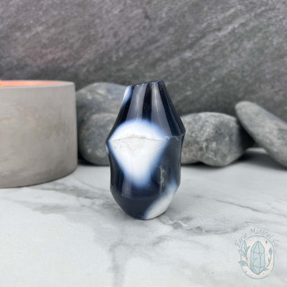 Polished Orca Agate Flame