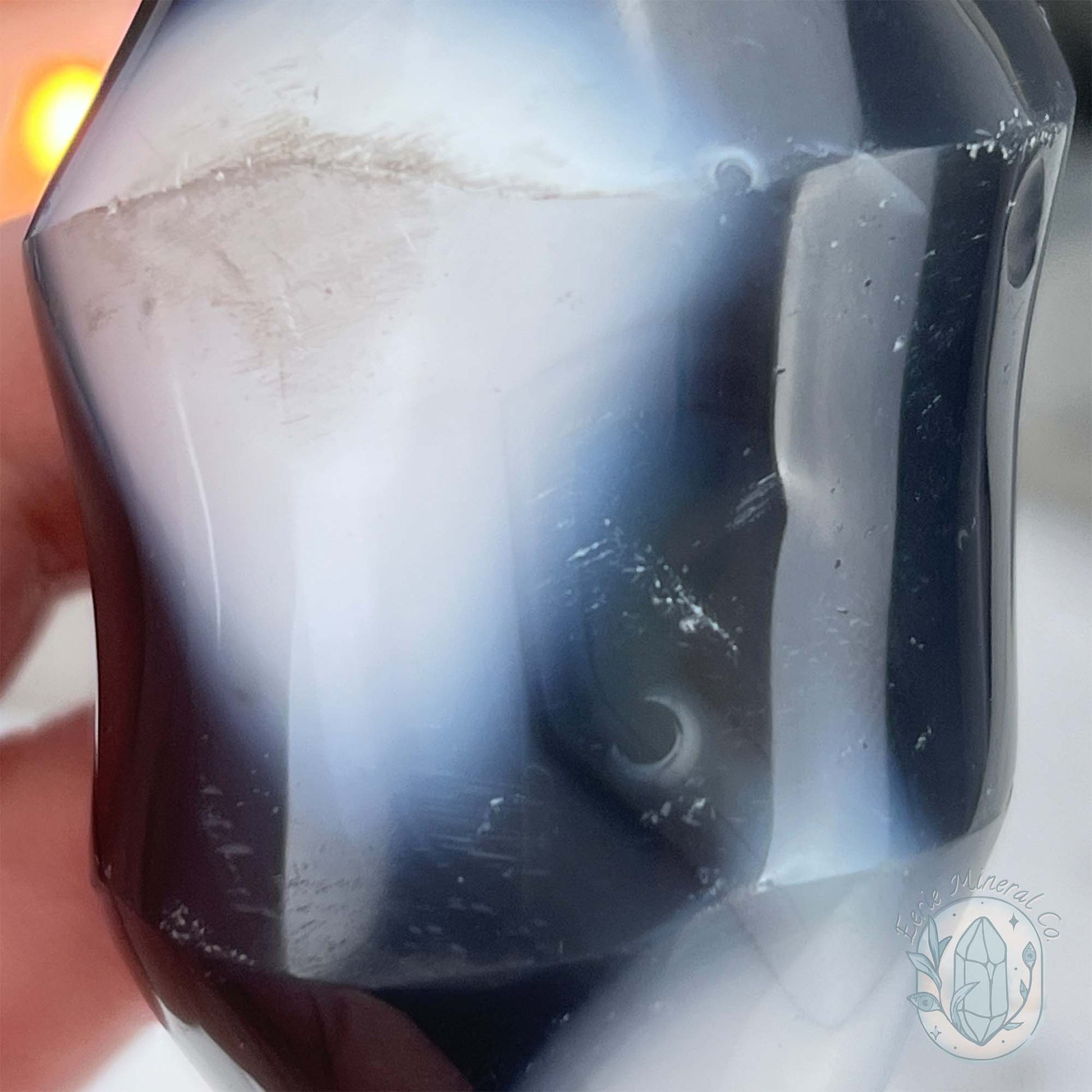Polished Orca Agate Flame