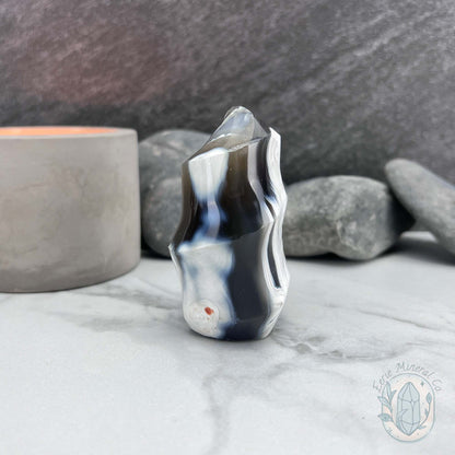 Polished Orca Agate Flame