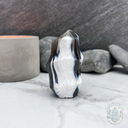 Polished Orca Agate Flame