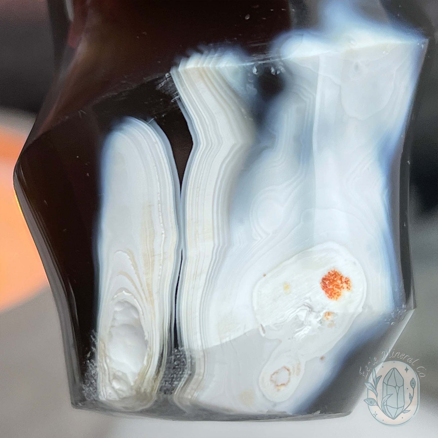 Polished Orca Agate Flame