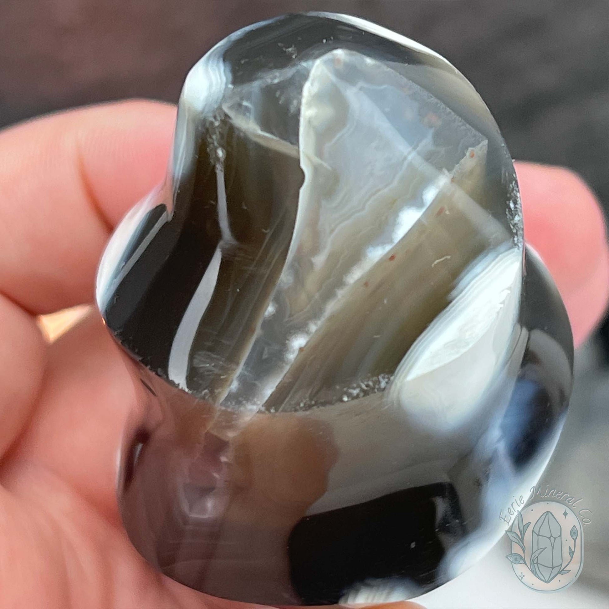 Polished Orca Agate Flame