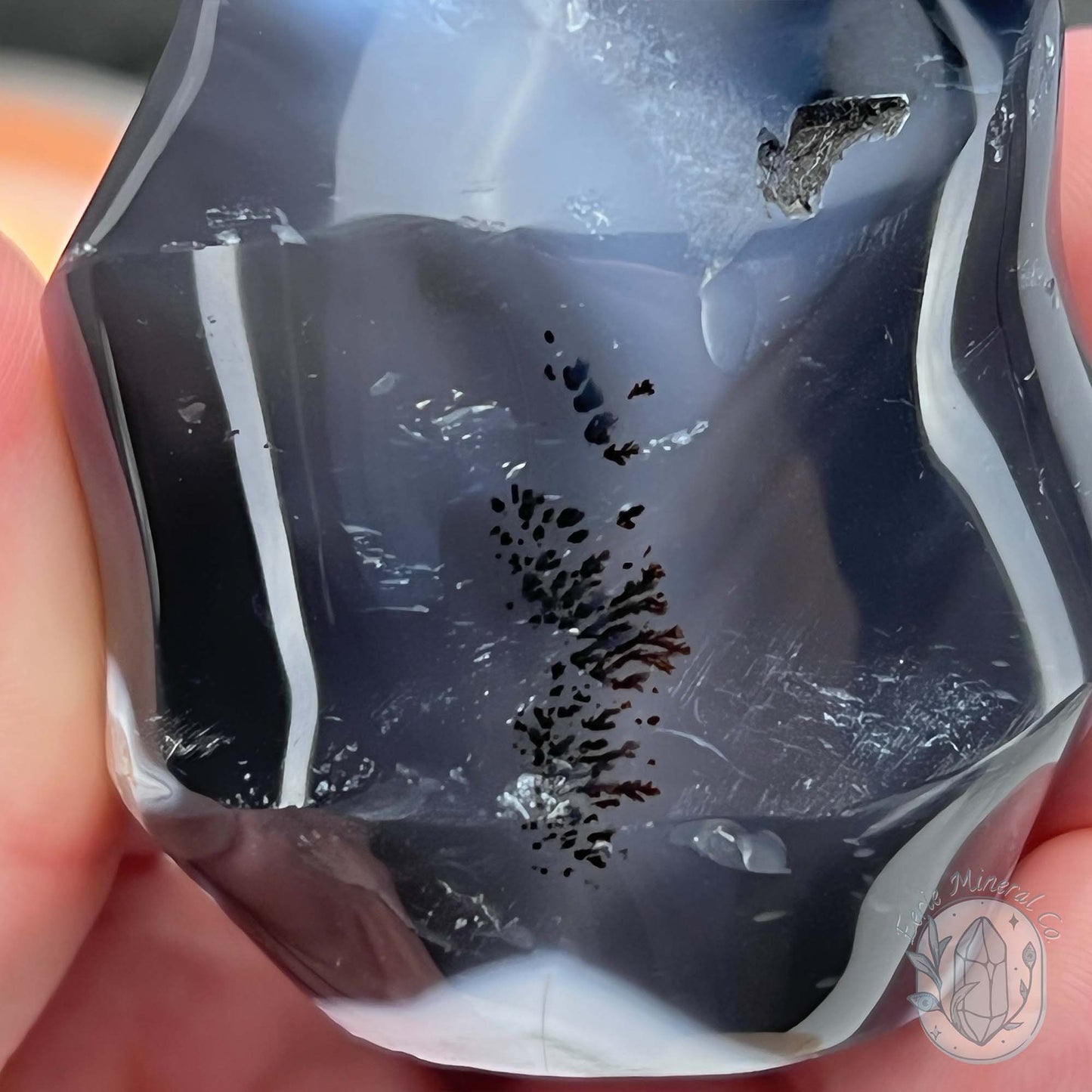 Polished Orca Agate Flame