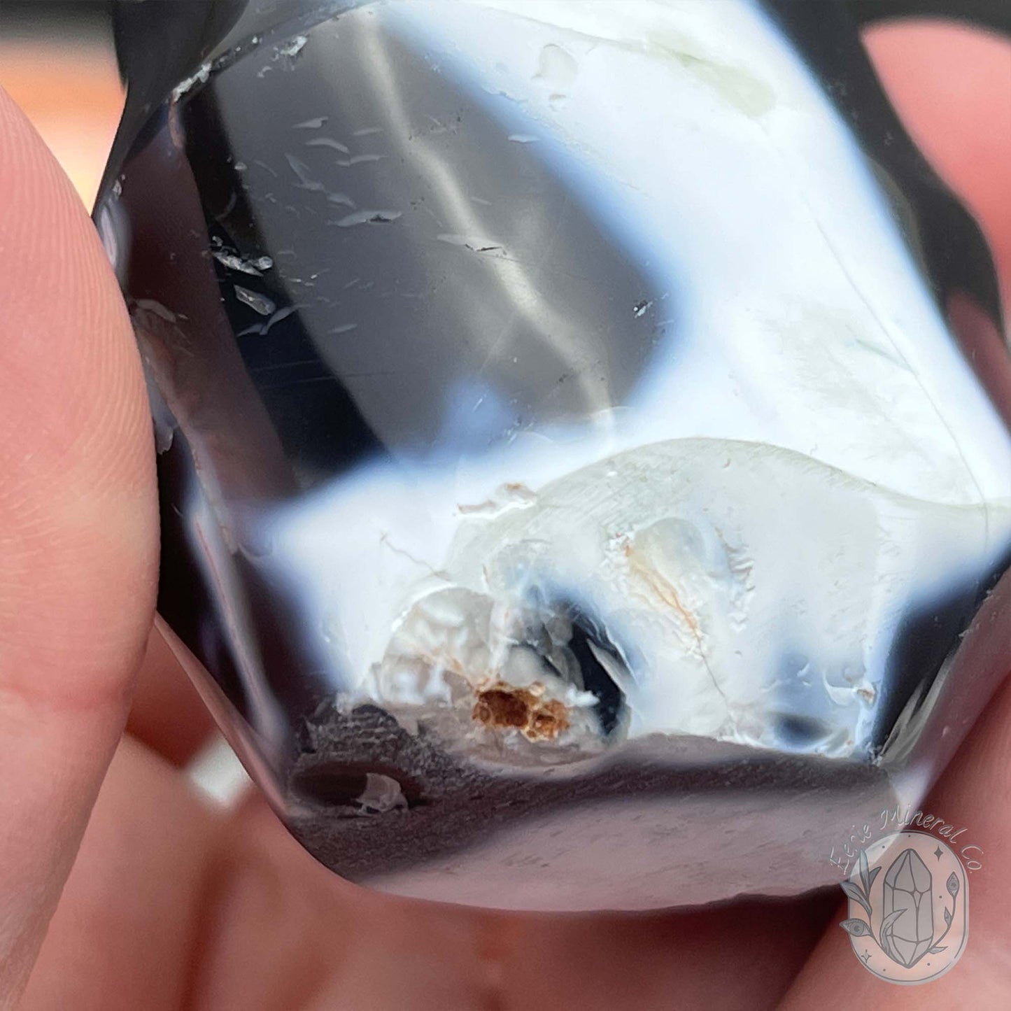 Polished Orca Agate Flame
