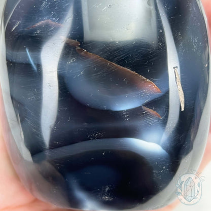 Polished Black & White Orca Agate Freeform Carving