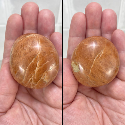 Polished Peach Mooonstone Palmstones