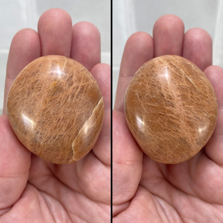 Polished Peach Mooonstone Palmstones