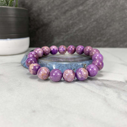 Polished Phosphosiderite Beaded Stretch Bracelet