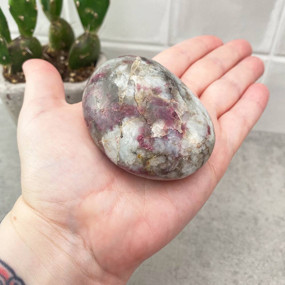 pink tourmaline palmstone