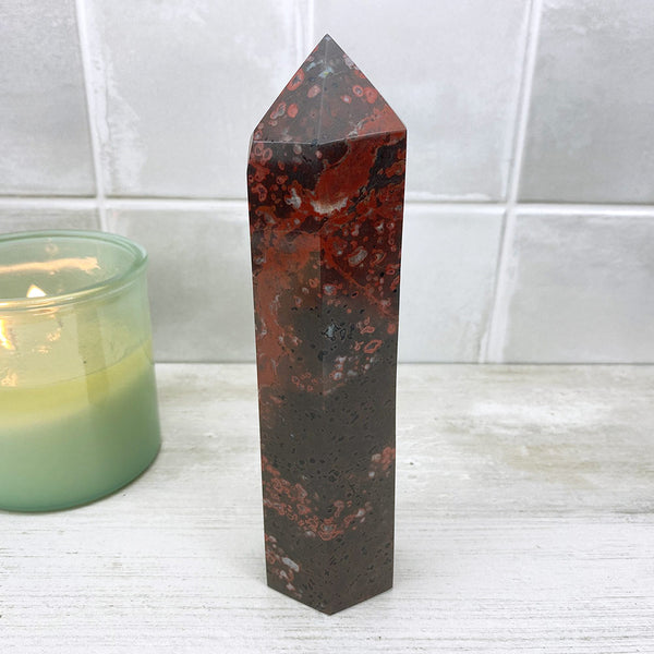 Large Plum Blossom Jasper Tower