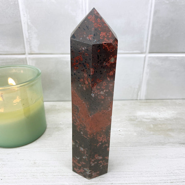 Large Plum Blossom Jasper Tower