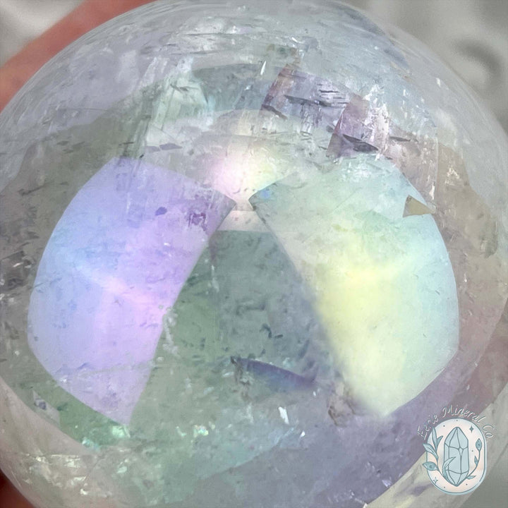 64mm Angel Aura Coated Calcite Sphere