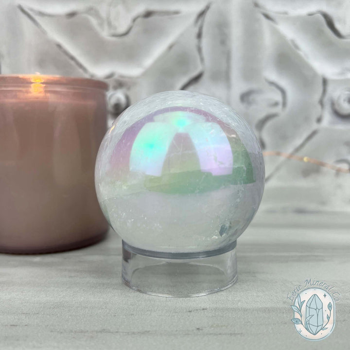 64mm Angel Aura Coated Calcite Sphere