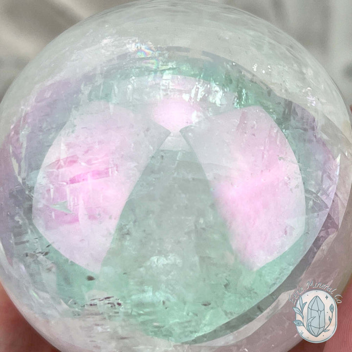 64mm Angel Aura Coated Calcite Sphere