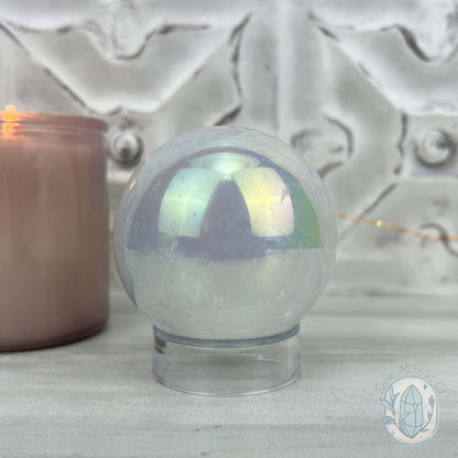 66mm Angel Aura Coated Calcite Sphere