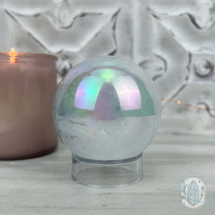 67mm Angel Aura Coated Calcite Sphere