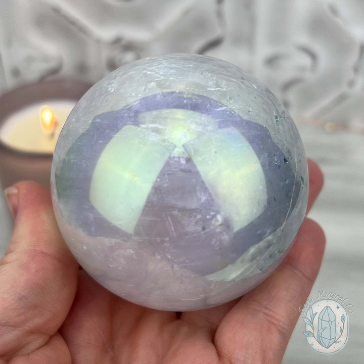 67mm Angel Aura Coated Calcite Sphere