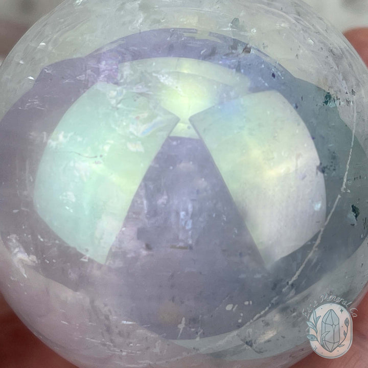 67mm Angel Aura Coated Calcite Sphere