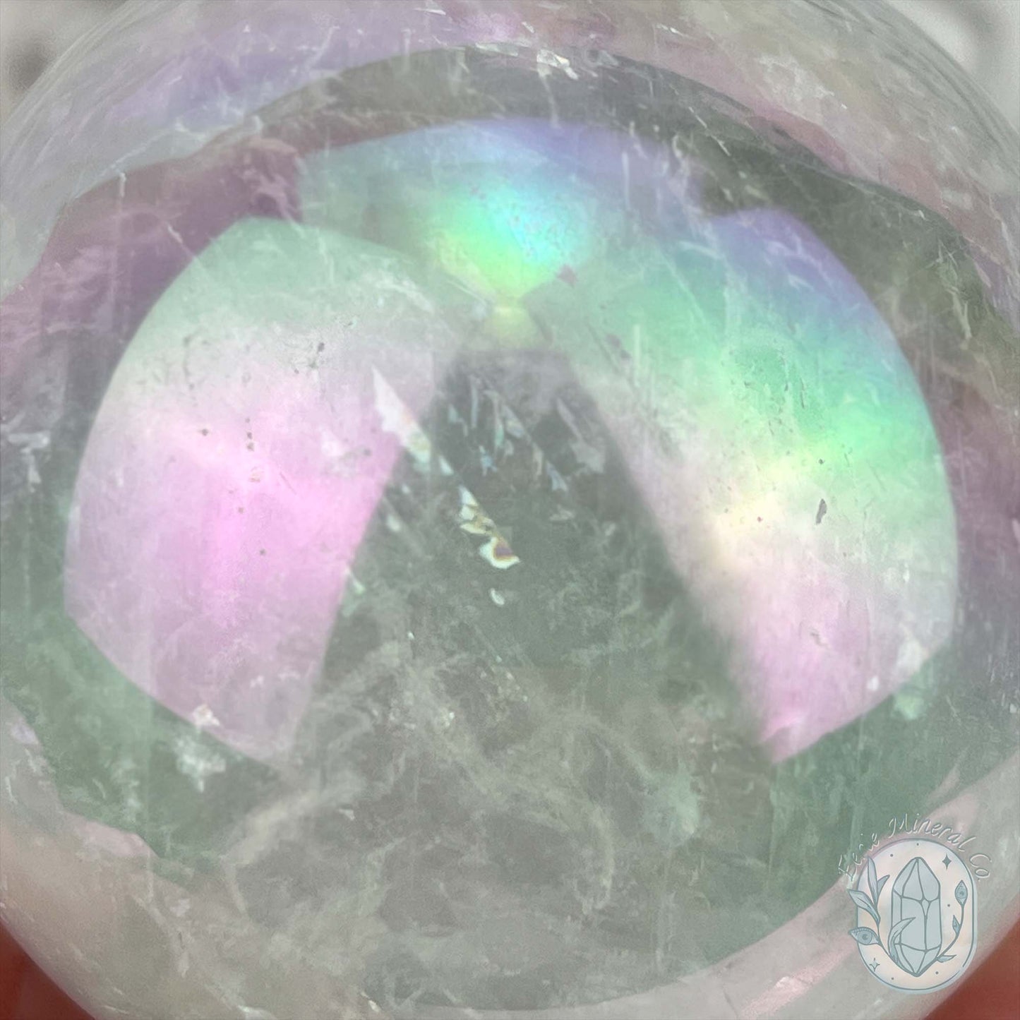 67mm Angel Aura Coated Calcite Sphere