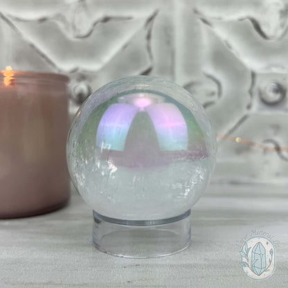 67mm Angel Aura Coated Calcite Sphere