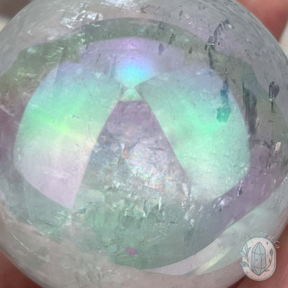 67mm Angel Aura Coated Calcite Sphere
