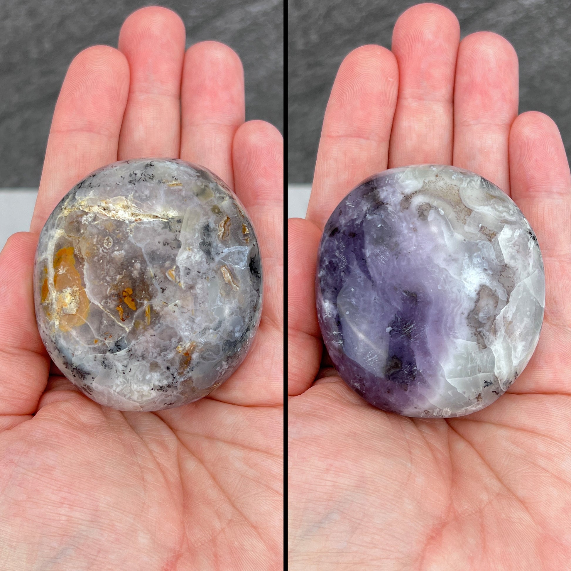 Polished Purple Dendritic Agate Palmstones