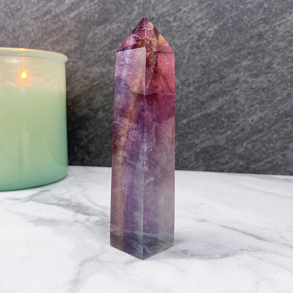 Polished Purple Fluorite Tower