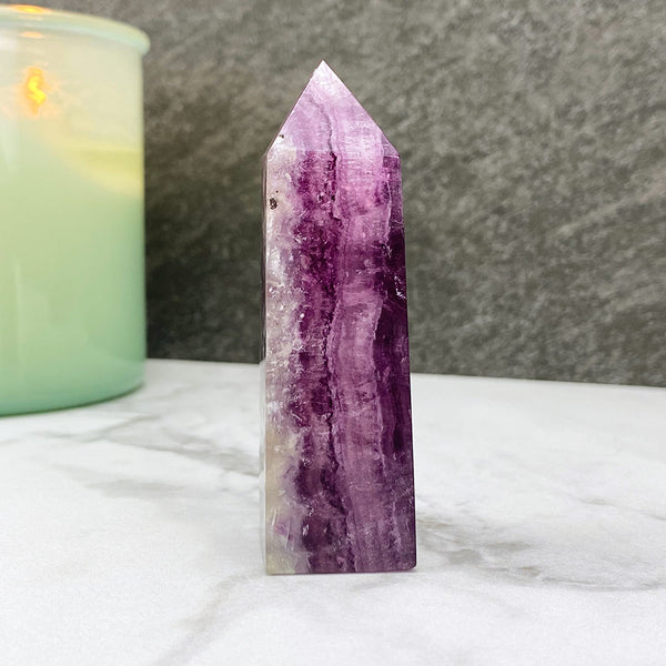 Polished Purple Fluorite Tower