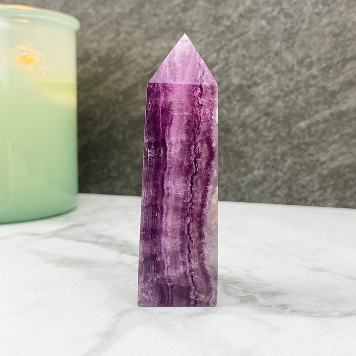 Polished Purple Fluorite Tower