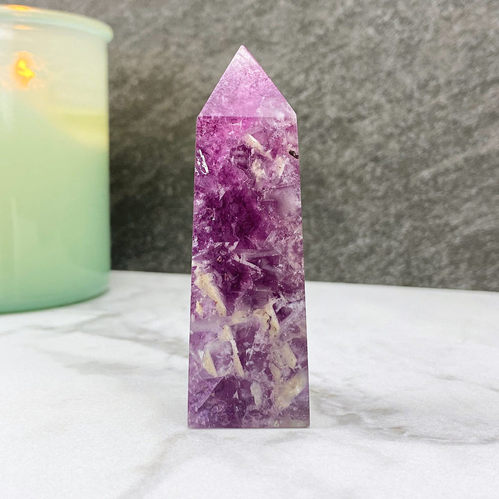 Polished Purple Fluorite Tower