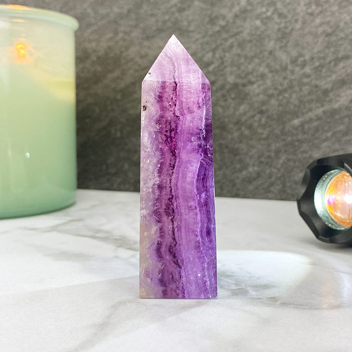 Polished Purple Fluorite Tower