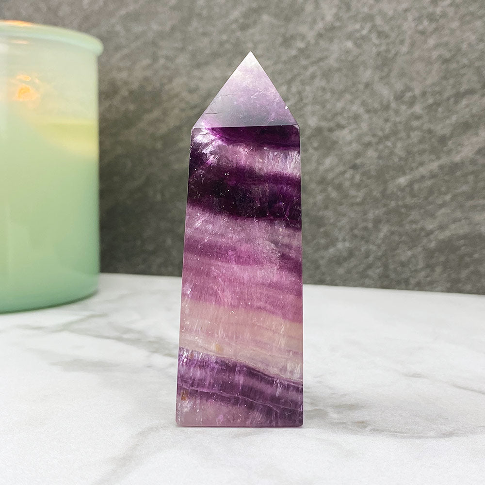 Polished Purple Fluorite Tower