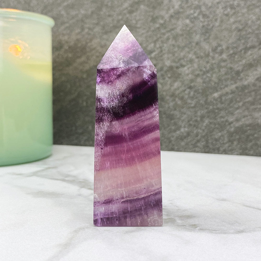 Polished Purple Fluorite Tower