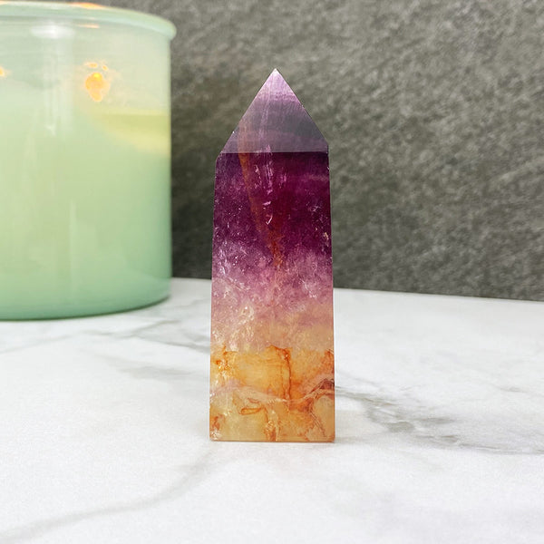 Polished Purple Fluorite Tower