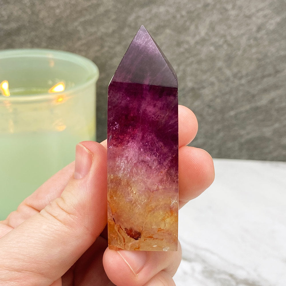 Polished Purple Fluorite Tower