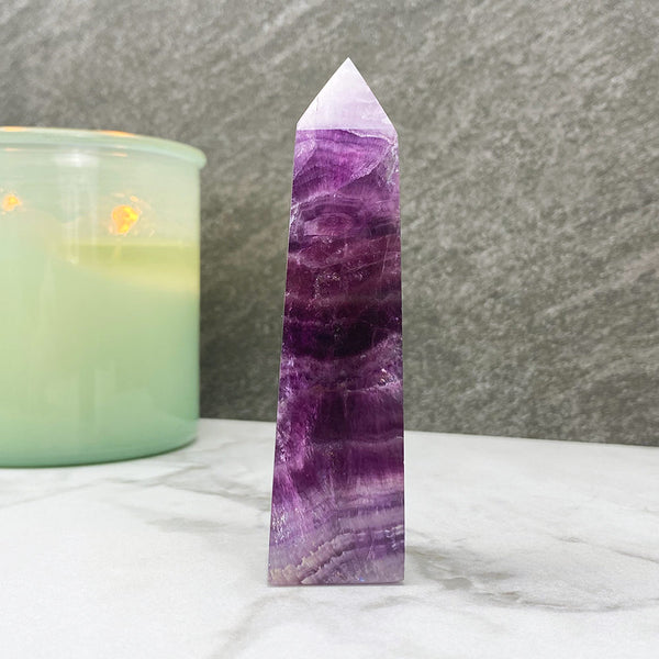 Polished Purple Fluorite Tower