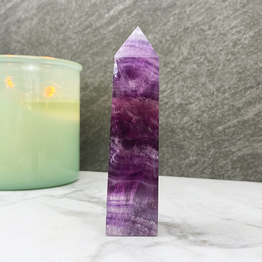 Polished Purple Fluorite Tower
