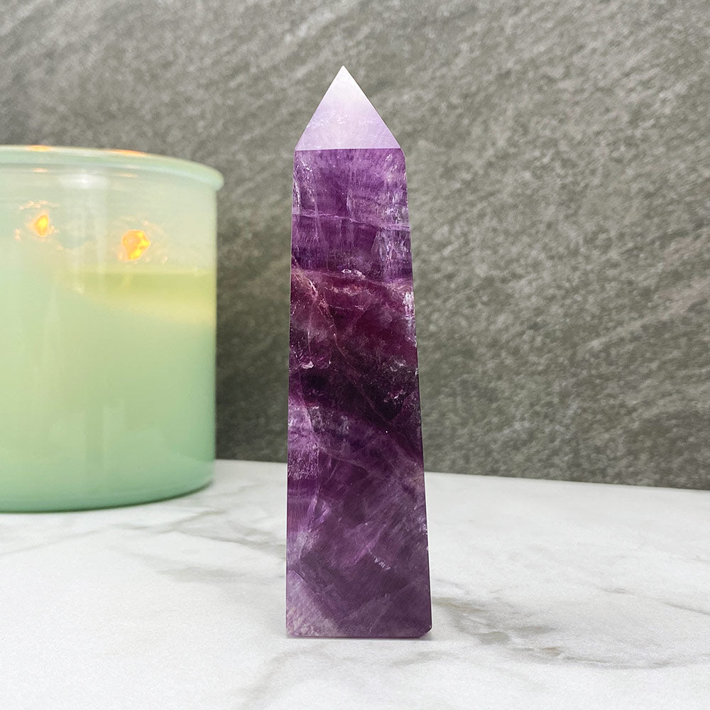 Polished Purple Fluorite Tower