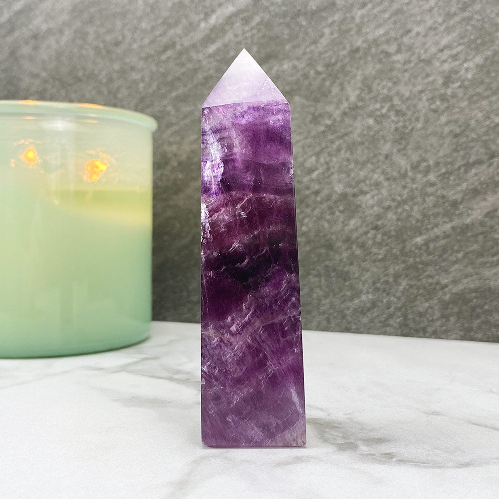 Polished Purple Fluorite Tower