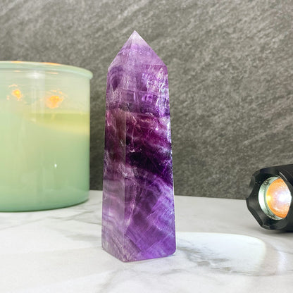 Polished Purple Fluorite Tower