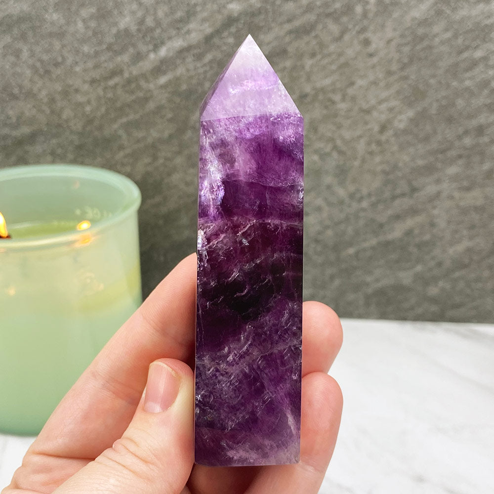 Polished Purple Fluorite Tower