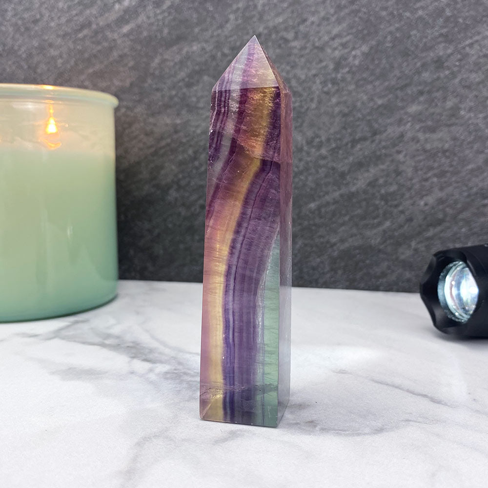 Polished Purple Fluorite Tower